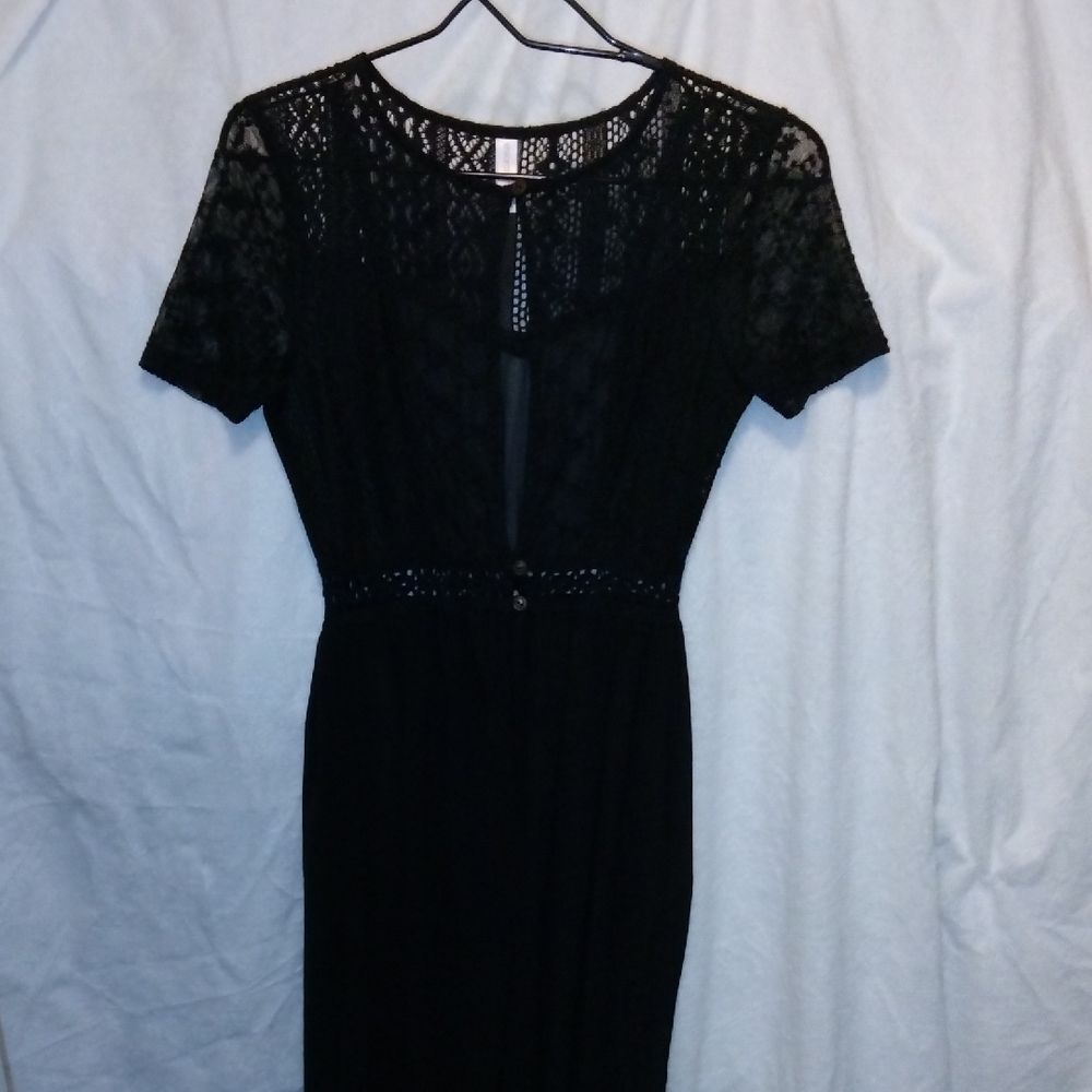 Xhilaration Black Lace Kimono Long
